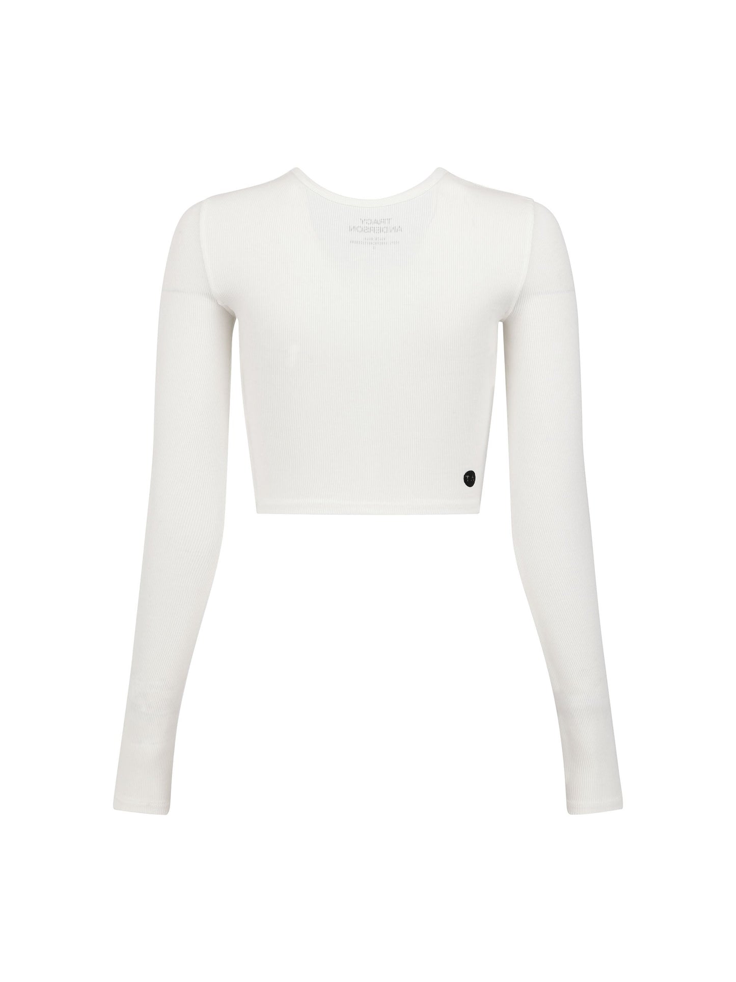 Tracy Anderson Long-Sleeve Ribbed Cropped Shirt