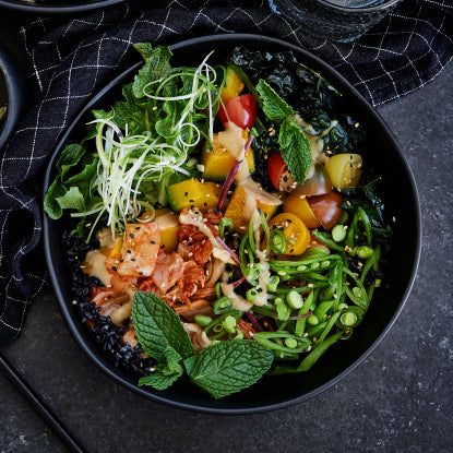 Macro Buddha Bowl with Miso Tahini Dressing