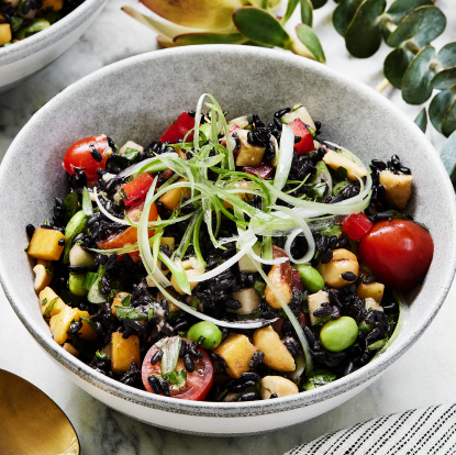 Forbidden Rice Salad with Miso Ginger Vinaigrette