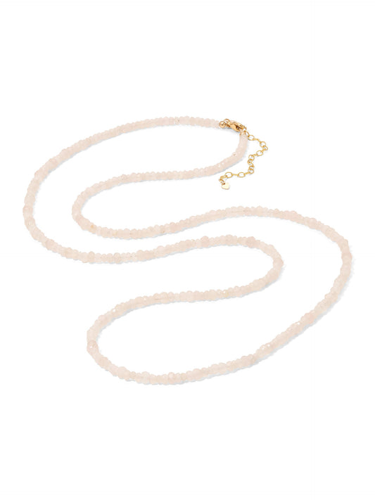 Rose Quartz lite Heartstone Necklace