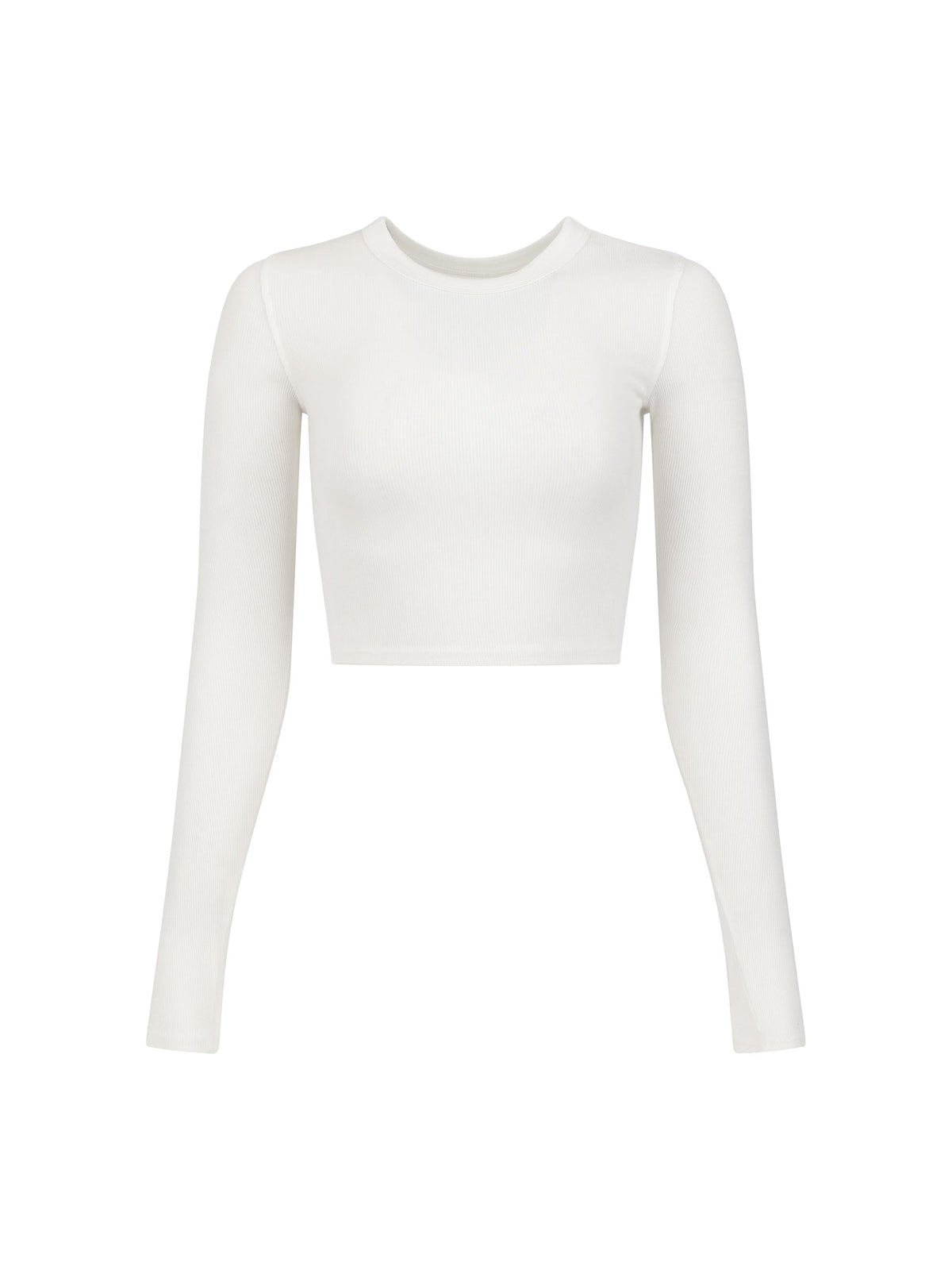 Tracy Anderson Long-Sleeve Ribbed Cropped Shirt