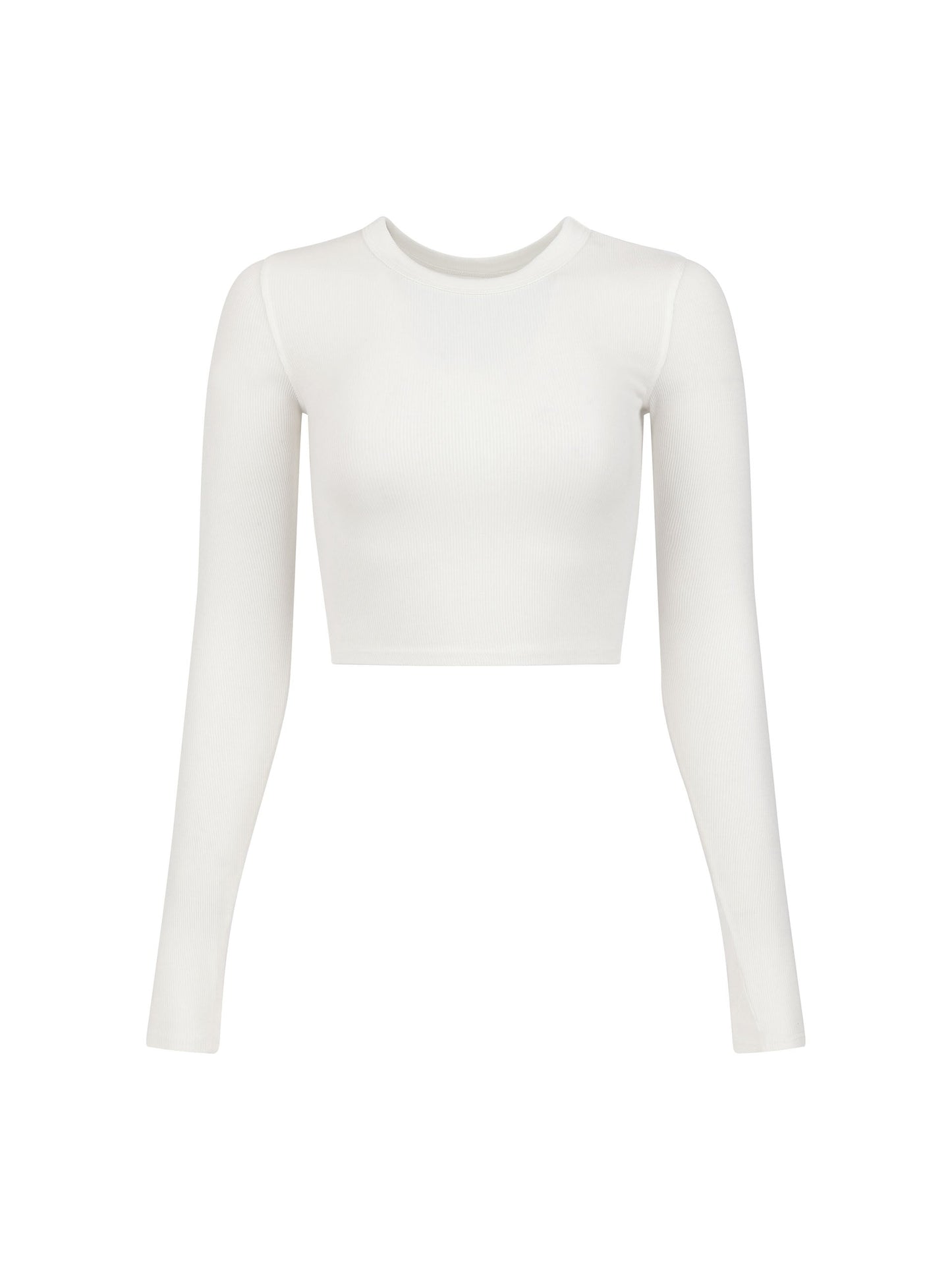 Tracy Anderson Long-Sleeve Ribbed Cropped Shirt