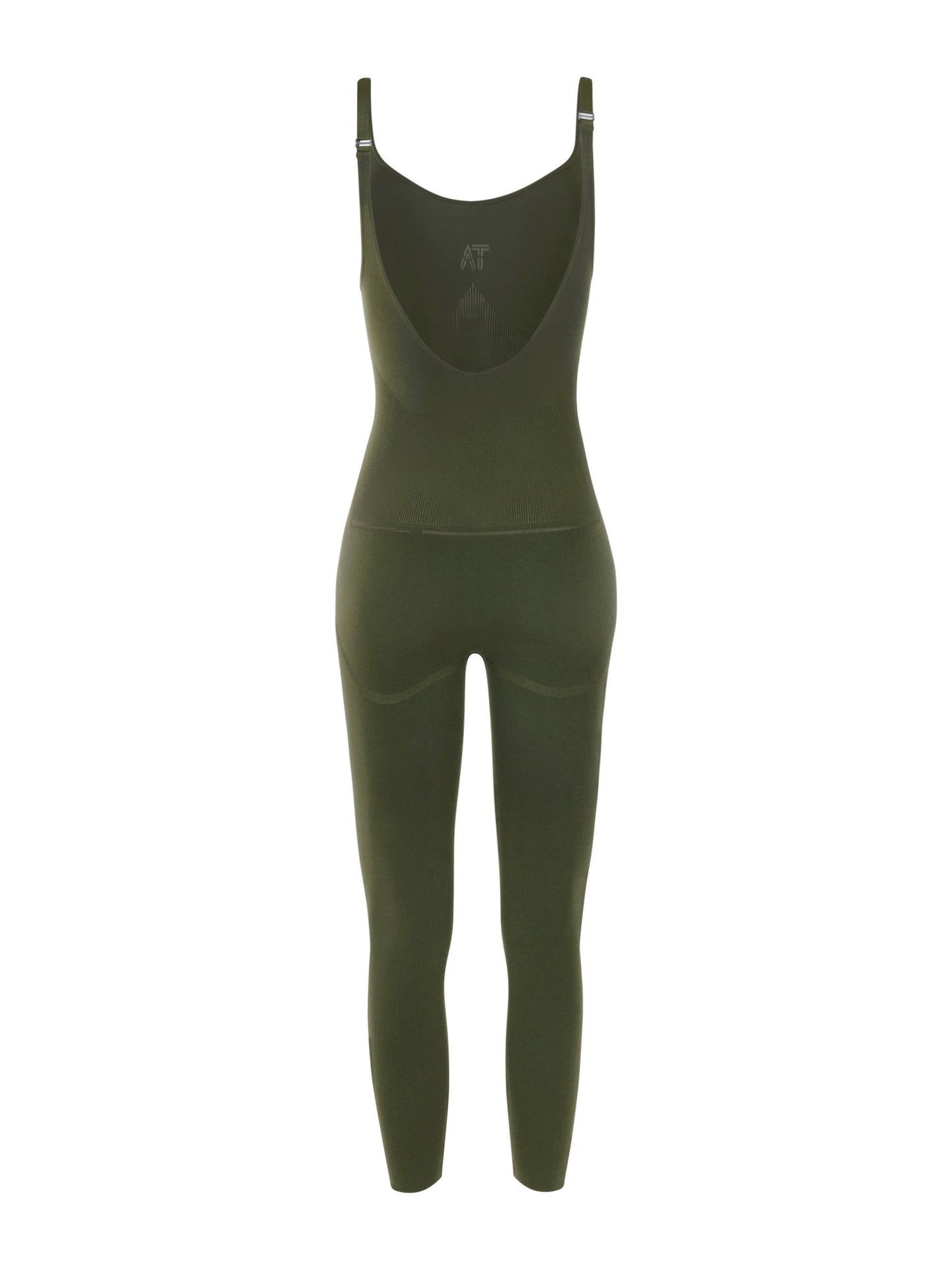 Seamless Compression Jumpsuit with Ribbed Waist in Black