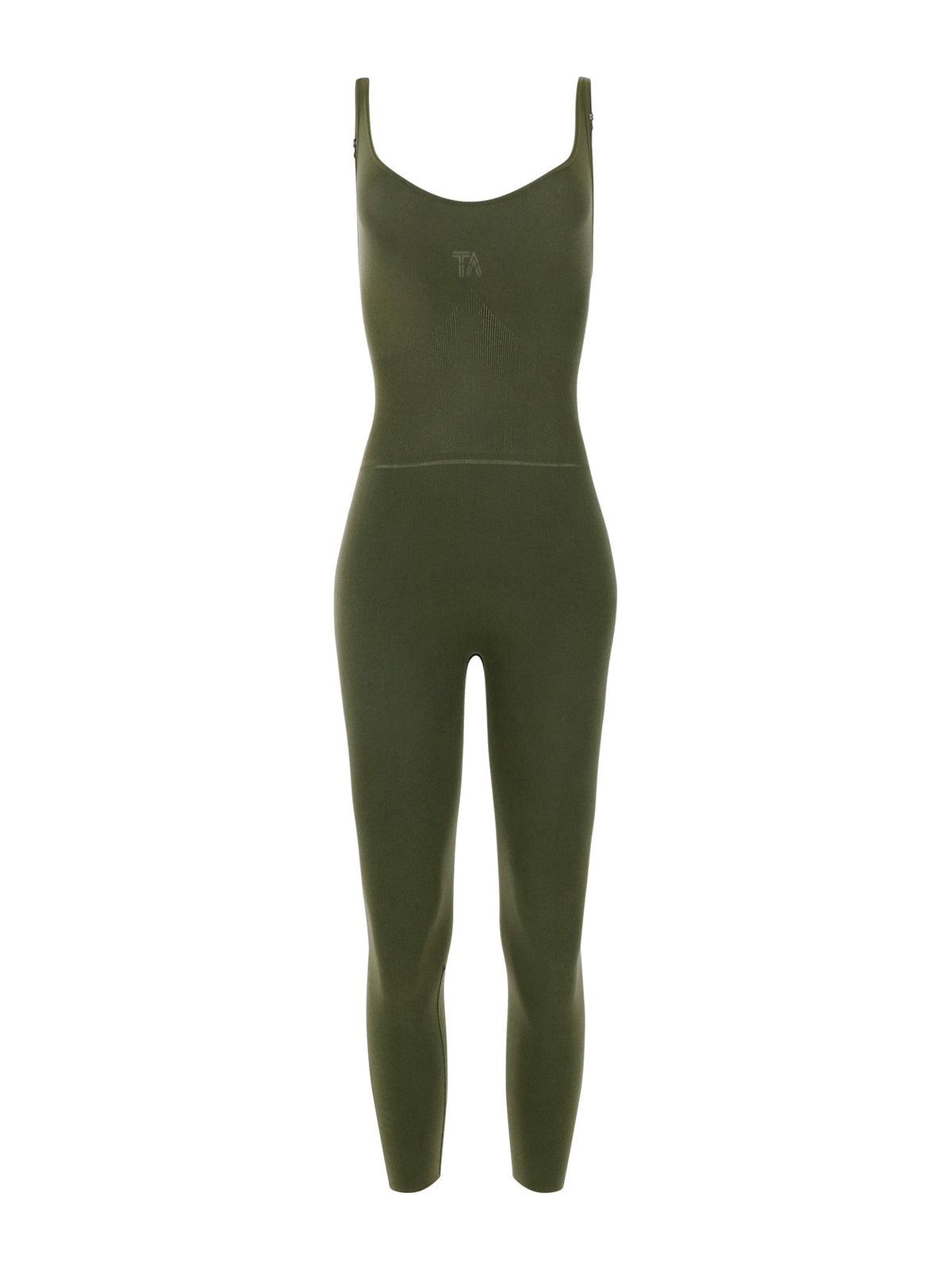 Seamless Compression Jumpsuit with Ribbed Waist in Black