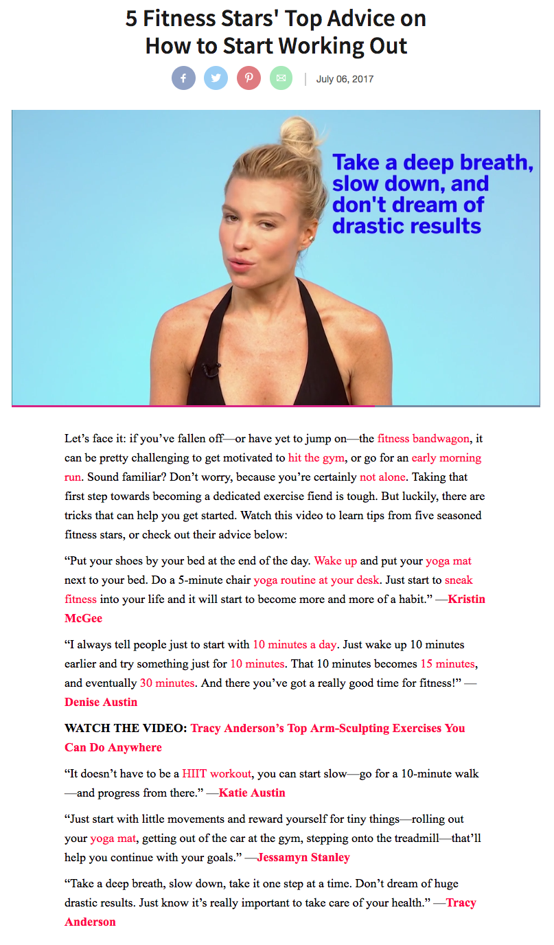 Tracy Anderson S Top Advice On How To Start Working Out Tracy